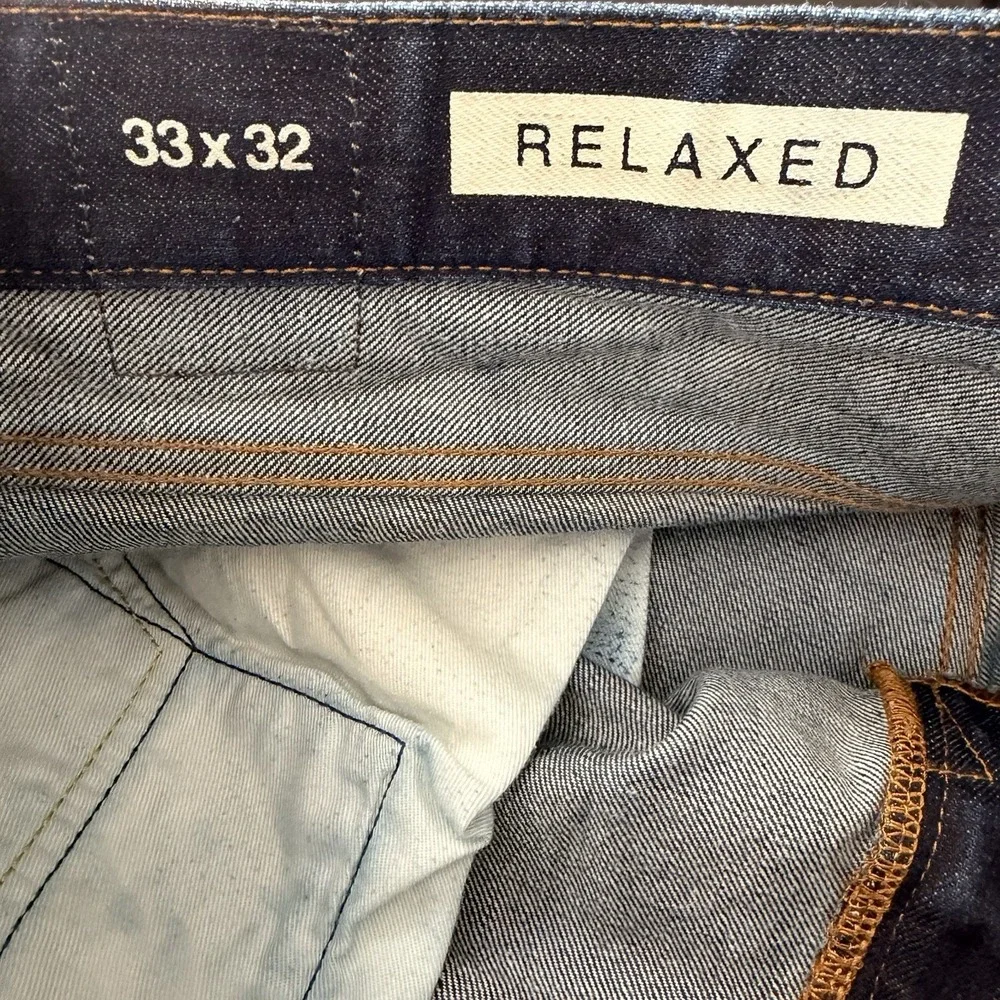 Gap 1969 men's Denim relaxed fit dark blue Wash SZ-33X32 fits 34X31‎ 100% Cotton